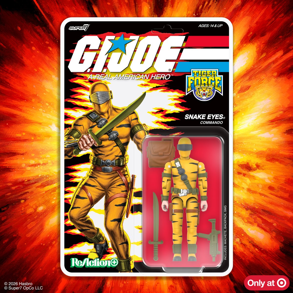 super7store's tweet image. If your to-do list includes finding someone proficient in at least 12 different unarmed fighting systems and hand-to-hand combat, you can check that one off! Look for this Target-exclusive Snake Eyes ReAction+ Figure - Coming Soon! #Super7 #Target