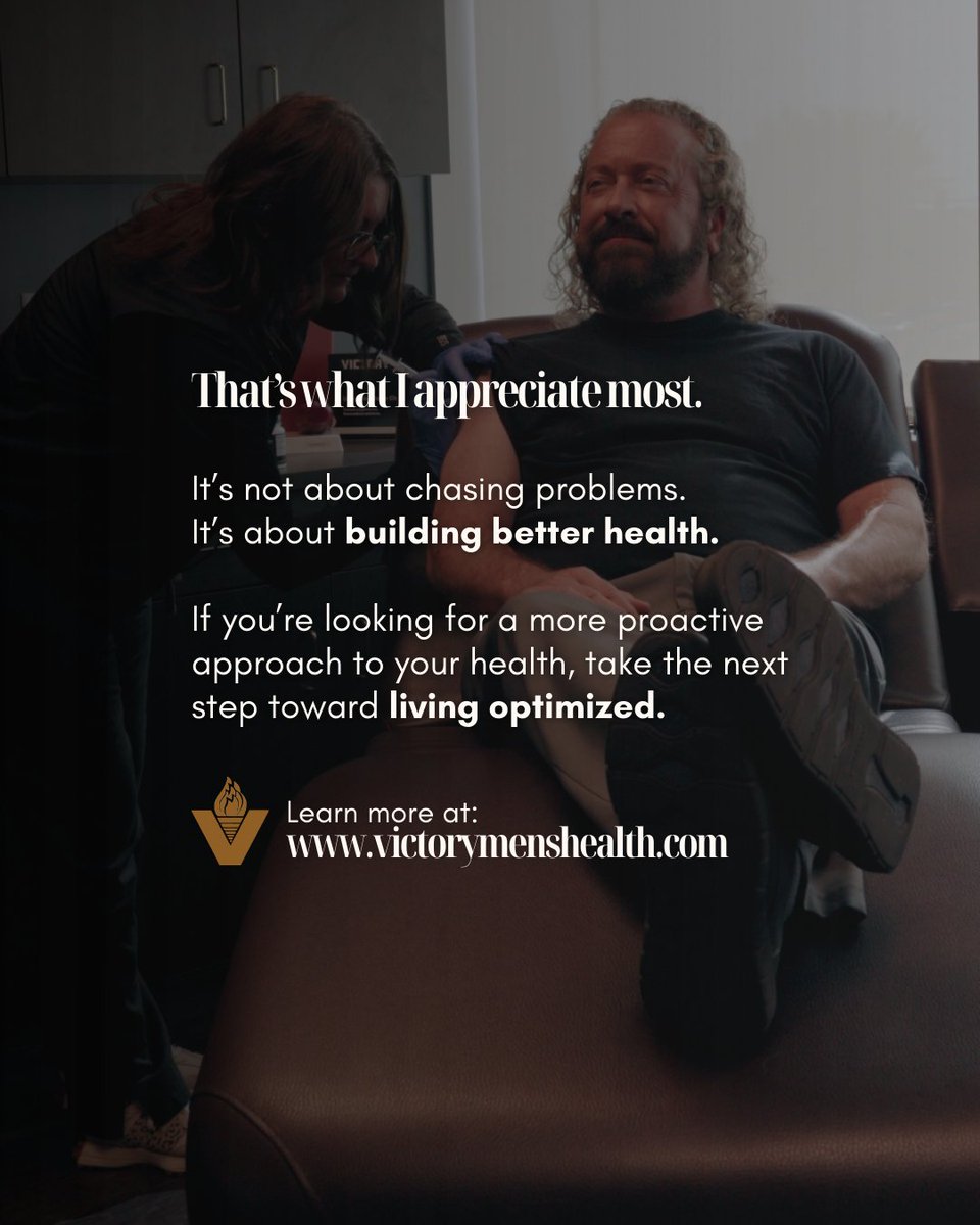 Victory_Men's tweet photo. Most men normalize feeling off.

What if that is the problem?

Proactive health starts before something breaks.

If you had better data on your health today, what would you do differently?

Learn more: https://t.co/DWDUMfiSmi. 

#liveoptimized #menshealth https://t.co/fNBEXhPfdJ