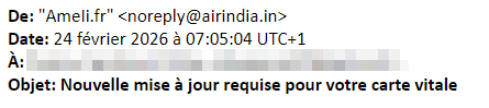 Dites <a href="/Assur_Maladie/">Assurance Maladie</a> vous savez que vous vous faites usurpés par <a href="/airindia/">Air India</a> ??

Là sur le screen le message est pas beau parce qu'il a été transféré par une amie, mais sur sa boite ça rendait parfaitement bien et c'était pas du tout dans les spams.