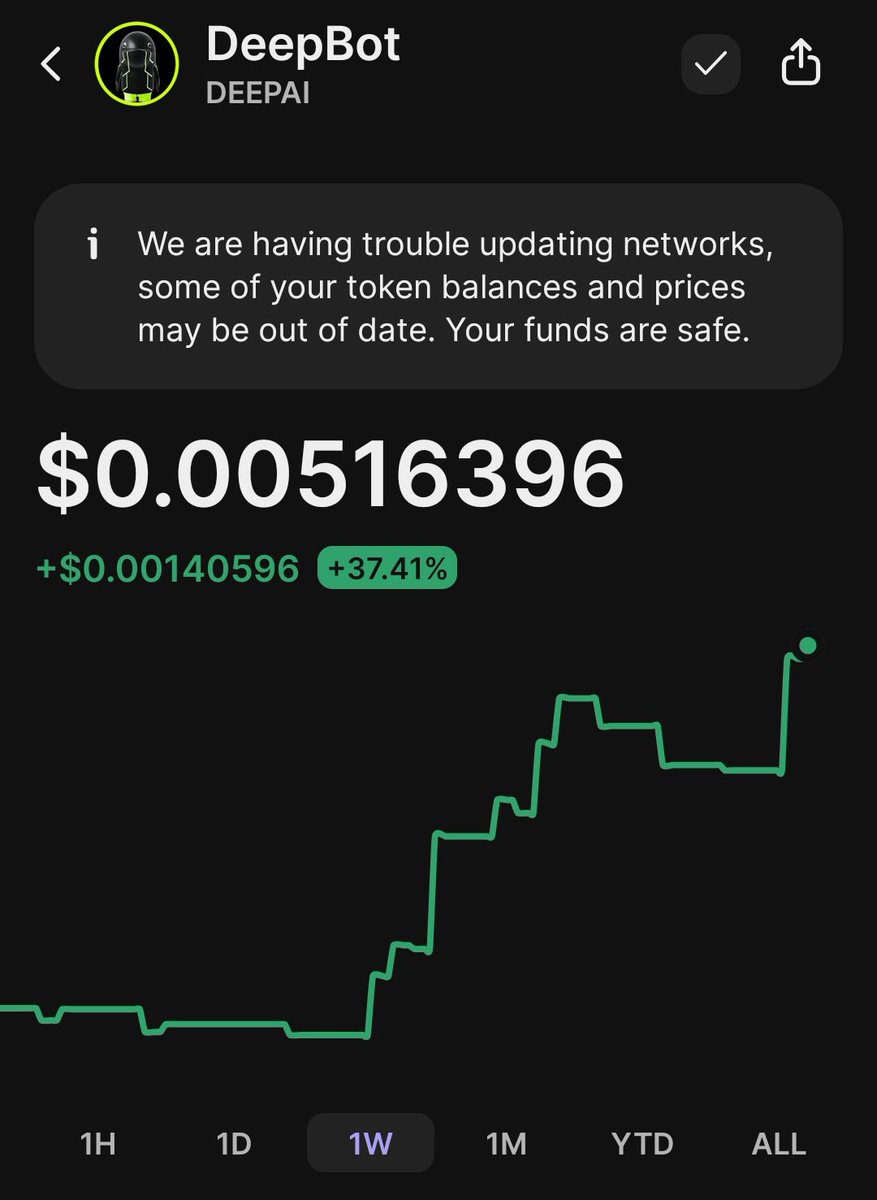 ✅️ $DEEPAI +37%

Guys I hope some of you followed me when I bought <a href="/DeepBot_/">DeepBot®</a>.

We've gone up 37% and that's just the beginning. Still just a $520k mc.

And I actually bought it mainly because of the revenue share. I mean believe in something changed to: believe and get paid.