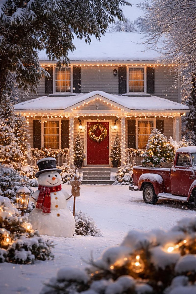 It looks so wonderful and magical with the snow at Christmas season .