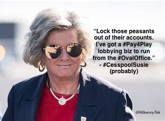 KilkennyTek's tweet image. @SusieWiles works both sides. Lobbying has no principles, no core beliefs; you work both sides, get paid by both sides. Did anyone REALLY think @DOGE could #CutSpending #MoneyLaundering when the #WHCOS is a lobbyist? They ONLY make $$ on Govt Spending!!