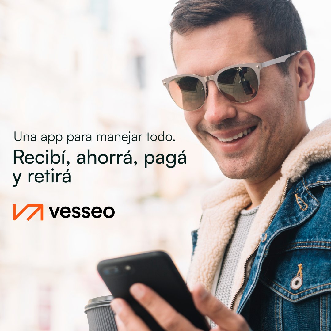 Con Vesseo resolvés tu vida financiera:

🔸Cobrás del exterior con tu Cuenta Virtual en USA. 

🔸Generás rendimientos en dólares digitales.

🔸Pagás con QR en pesos.

🔸Retirás cash vía MoneyGram.

Todo en una billetera autocustodiada 🔐