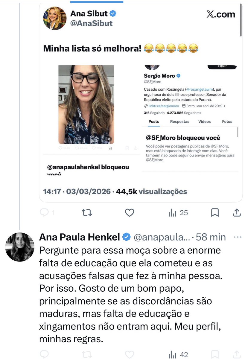Senhora Ana Paula, dizer que alguém fez “acusações falsas” é muito fácil. Aliás, é um argumento frágil de quem não tem o que dizer. 
Difícil é apontar quais seriam essas acusações.
Eu respondi uma publicação sua porque a senhora faltou com a verdade ao comentar um julgamento que
