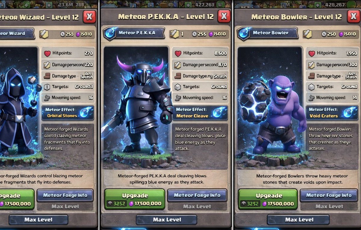 noobmax_005's tweet photo. What if Town Hall 18 introduced a new evolution system? ☄️ It just concept what you thing guyss @ClashofClans
@GoodGuyFerri @33n_ML
@JudoSloth @supercell
Meteor Troops:

@ClashDotNinja @Robinso91885584 @ClashChamps @ClashofClans https://t.co/GQNVqJUEhy