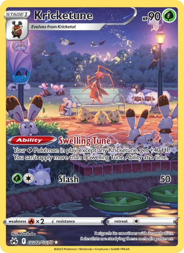 cardpendium's tweet photo. Card of the Day: Kricketune  
Game: #Pokemon   
Set: Crown Zenith  
Link: https://t.co/FaT9c2qk1O https://t.co/HrdRQFKGYy
