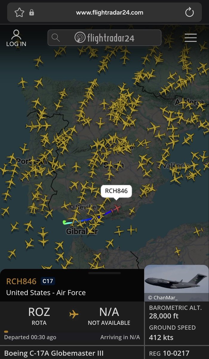 Lo vamos a saber en cuanto veamos dónde se dirige el C-17A Globemaster III que acaba de despegar de Rota.