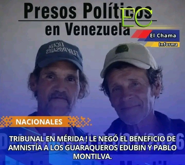#ALERTA #Mérida
<a href="/MundarayZair/">Zair Mundaray</a>
En la mañana de hoy #4Mar fueron trasladados al Circuito Judicial del Estado Mérida, los Hermanos Edubin y Pablo Montilva, para notificarles que la solicitud del beneficio de Amnistía y Libertad Plena, solicitada por el Dr. Franklin Marquez,