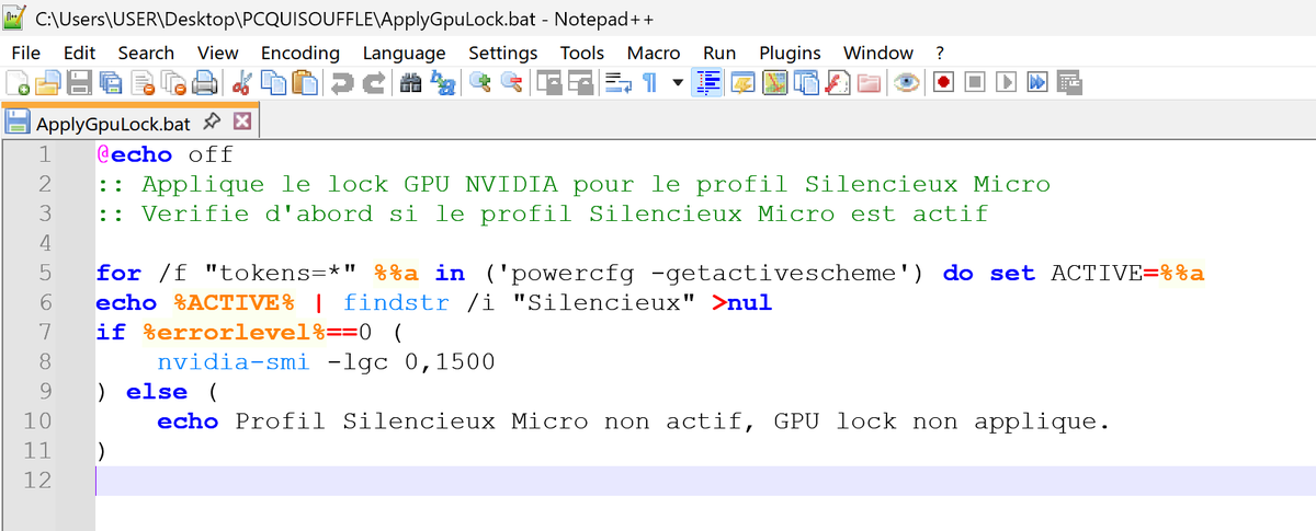 J'ai demandé à Claude de me brider la carte graphique de mon PC portable Gamer au point de ne plus jamais l'entendre souffler

Il a fait ça a la perfection ce goat

C'est magnifique avec petite tache au démarrage de Windows : INSANE