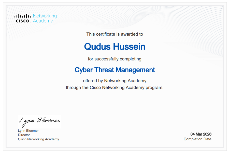 d_pcode's tweet photo. Day 58/100 of #100DaysOfCyberSecurity Today I completed the last module of Cyber Threat Management and earned a certificate of completion.
@cyberjeremiah
@jay_hunts https://t.co/3PA6Fao3il