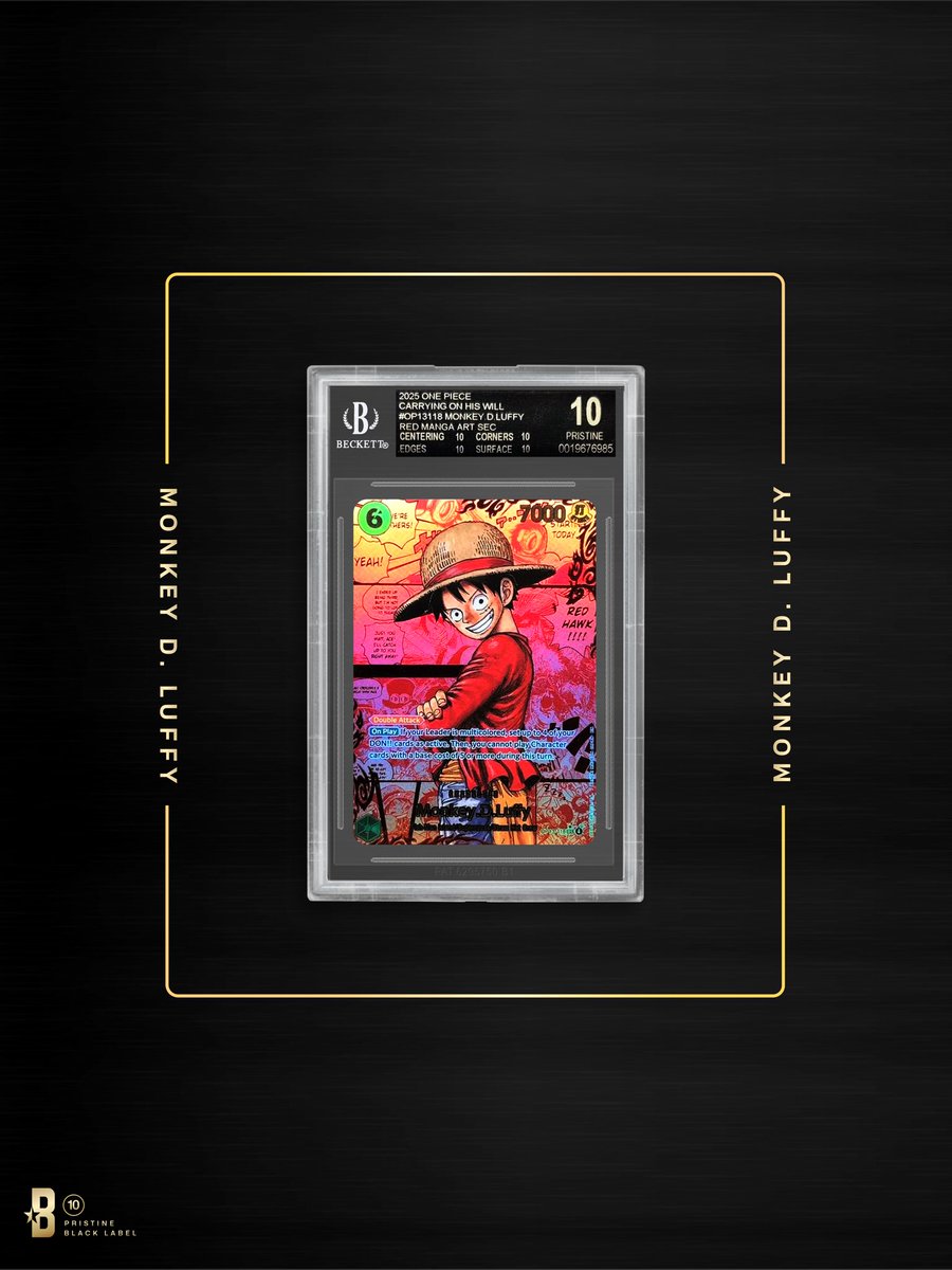 beckettcollect's tweet photo. Pop 5 Black Label OP13 Luffy Red Manga 🏴‍☠️ https://t.co/8xNtHZ1iAq