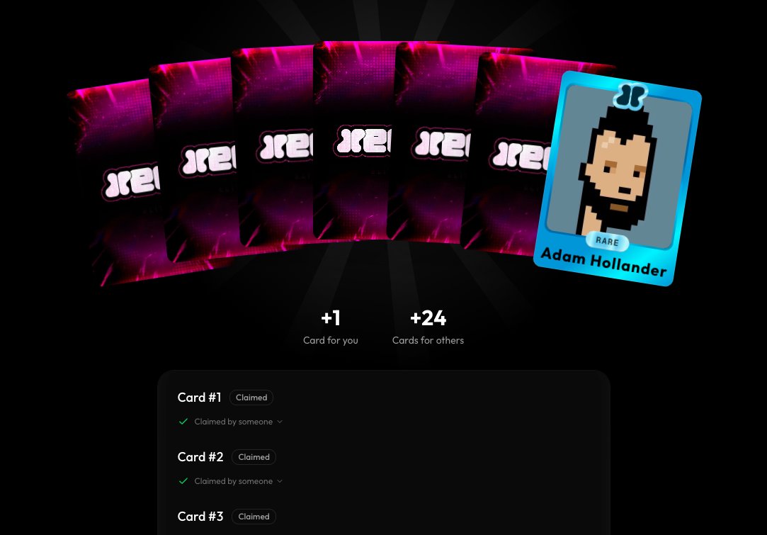 i have 18 more of my <a href="/xeetdotai/">xeet</a> cards to gift.

reply if ya want one and i'll DM claim links later :)