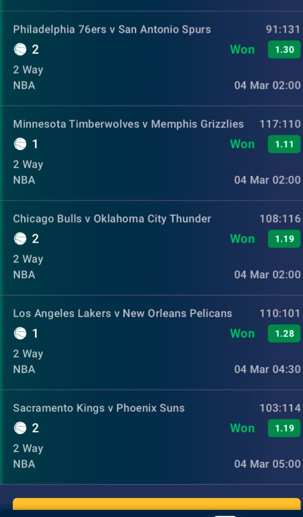 Komputatips's tweet image. NBA 🏀 2 way win 🏆 came in accurate.

We go again tonight🔬

Ishowodds

#Bet9jaCode