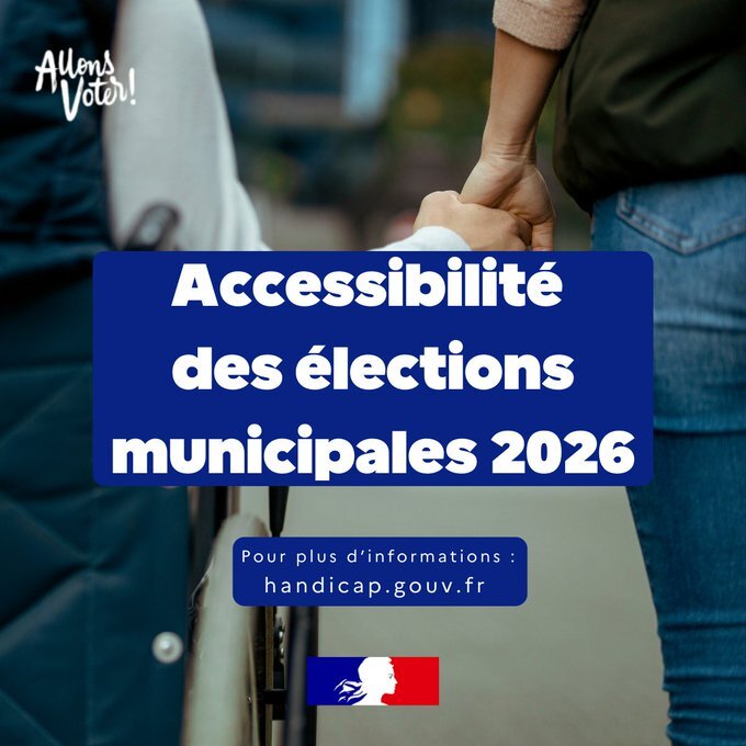 #Municipales2026 | Le droit de vote des personnes en situation de #handicap est garanti par le code électoral :
▪Accessibilité des bureaux de vote et de la propagande électorale
▪Possibilité de se faire accompagner le jour de vote
▪Procédures facilitées pour le vote par