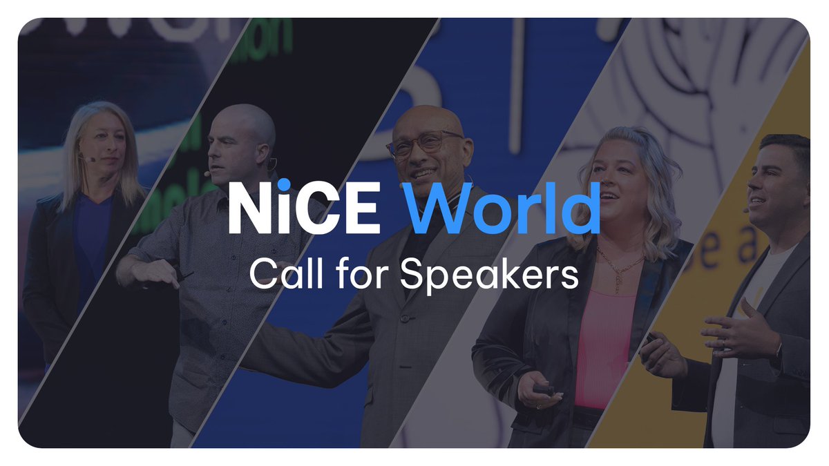 NICELtd's tweet photo. Your story belongs on the #NiCEWorld26 stage. 🎤 Applications are now open to share your story in Orlando and showcase how your team is driving real results with #AI-first #CX. Apply here: https://t.co/sOvwzzMaki https://t.co/JHPLVaiLYc