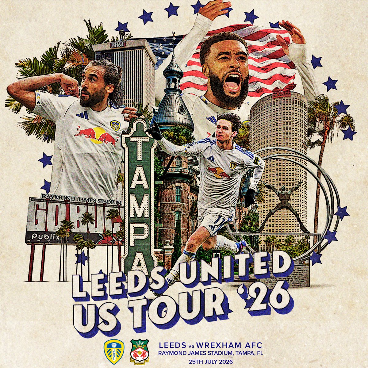 LUFC's tweet photo. 🇺🇸 𝗪𝗲'𝗿𝗲 𝗵𝗲𝗮𝗱𝗶𝗻𝗴 𝘁𝗼 𝘁𝗵𝗲 𝗨𝗦!
Leeds United are pleased to announce the club will be visiting the United States as part of pre-season ahead of the 2026/27 campaign