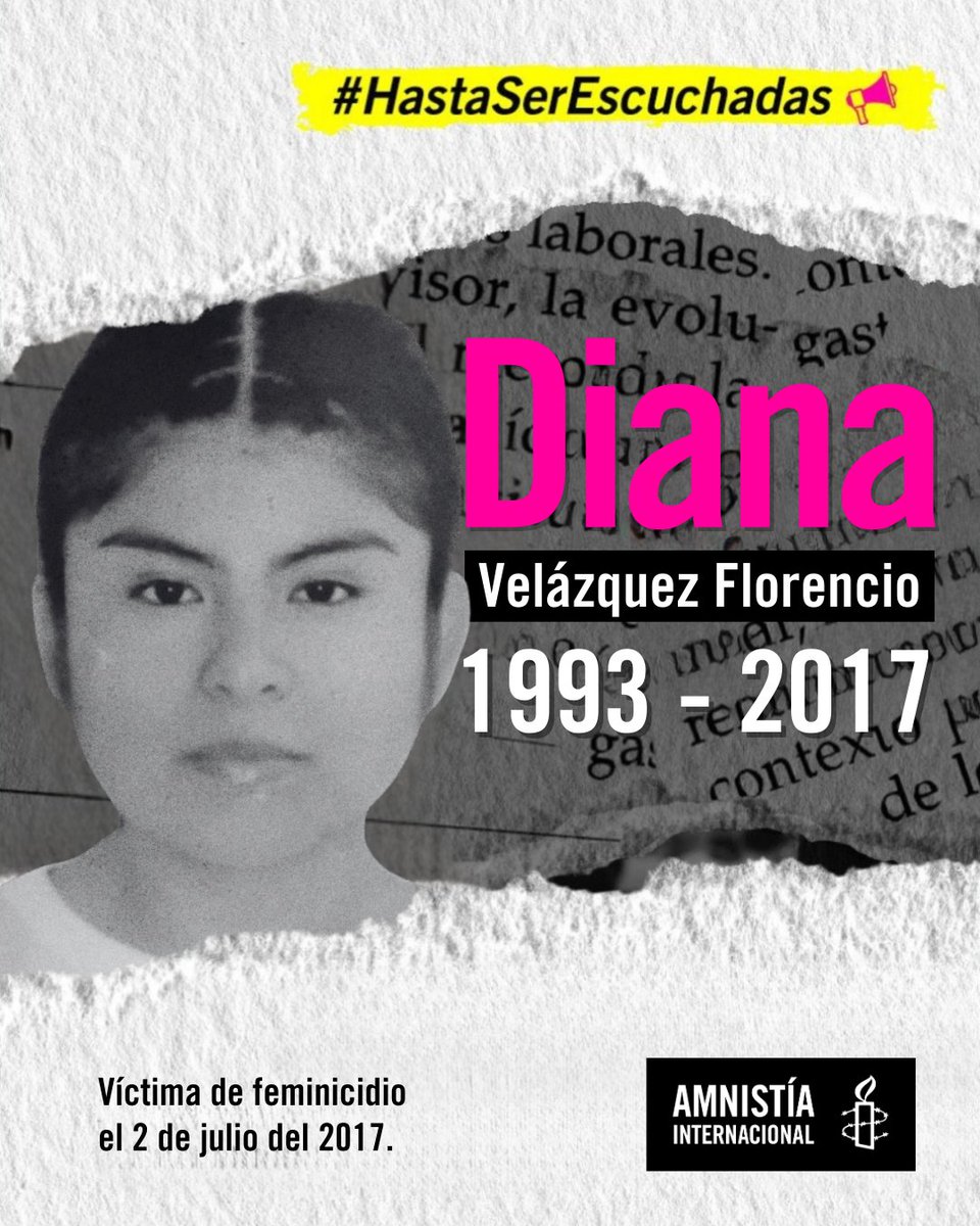 amnistiamexico's tweet photo. Hoy, 4 de marzo, Diana Velázquez Florencio cumpliría 33 años.
Diana, originaria de Chimalhuacán, Estado de México, fue víctima de feminicidio el 2 de julio de 2017. Estaba embarazada.
A más de ocho años de los hechos, su caso continúa sin verdad ni justicia.
Amnistía Internacional documentó su caso en el informe “Juicio a la Justicia. Deficiencias en las investigaciones penales de feminicidios precedidos de desaparición en el Estado de México”, donde se señala que las fallas identificadas en su investigación coinciden con las advertidas por organizaciones de la sociedad civil y personas titulares de derechos en otros casos del país. Esto confirma que la violencia feminicida y las deficiencias en su investigación y prevención responden a una problemática estructural que persiste en México.
En esta fecha, reiteramos la exigencia de su familia:
Verdad y justicia para Diana.

#HastaSerEscuchadas