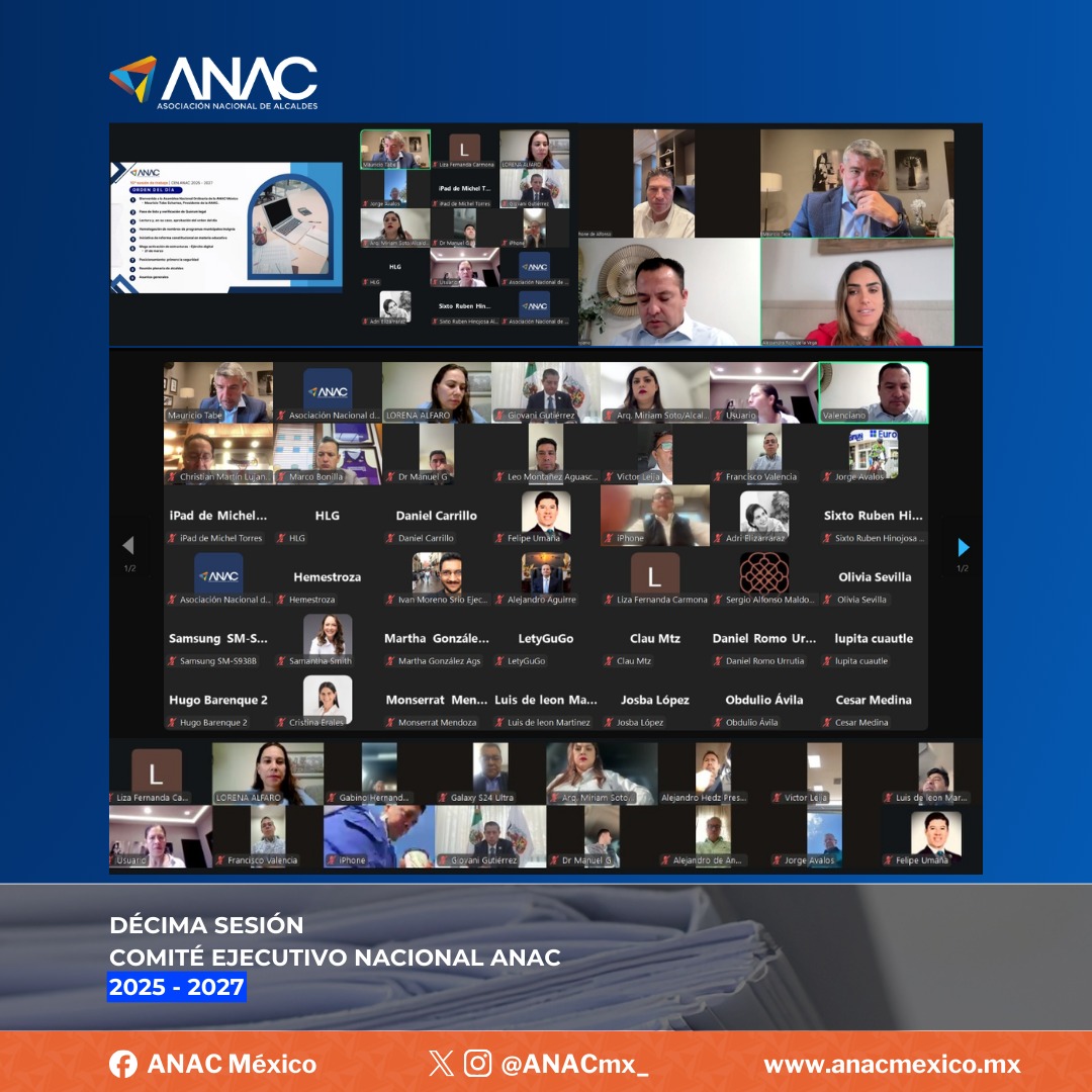 Con una sobresaliente participación, presidentas y presidentes municipales de todo el país se dieron cita en la 10ª Sesión del CEN de la ANAC, reafirmando que el municipalismo está más fuerte y unido que nunca.

Cuando los alcaldes se coordinan, México se fortalece desde lo local