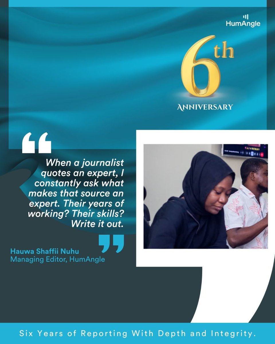 HumAngle_'s tweet photo. Why should your readers trust you and the experts you highlight in your stories?
HumAngle's managing editor shares tips on how journalists can establish authority in their stories.
#HumAngleAt6 https://t.co/eImbjgf4b4