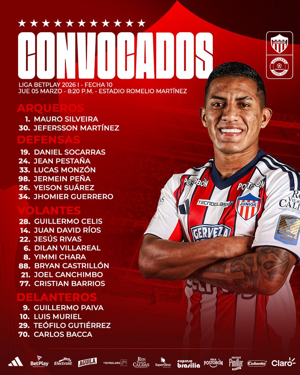 🚨CONVOCADOS🚨
#VamosJunior