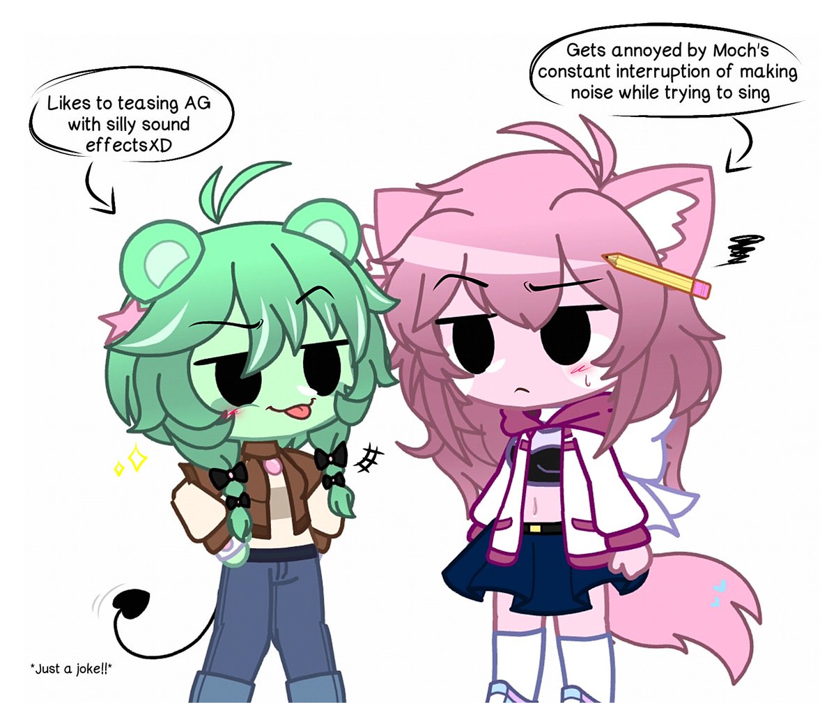 angelika_leyva's tweet image. Sooo I joined @MochiMochz lil collab cuz why not aaaand I also made a lil gacha doodle as well lolololX3👀👀✨💚🩷 #sprunki #sprunkioc #moch