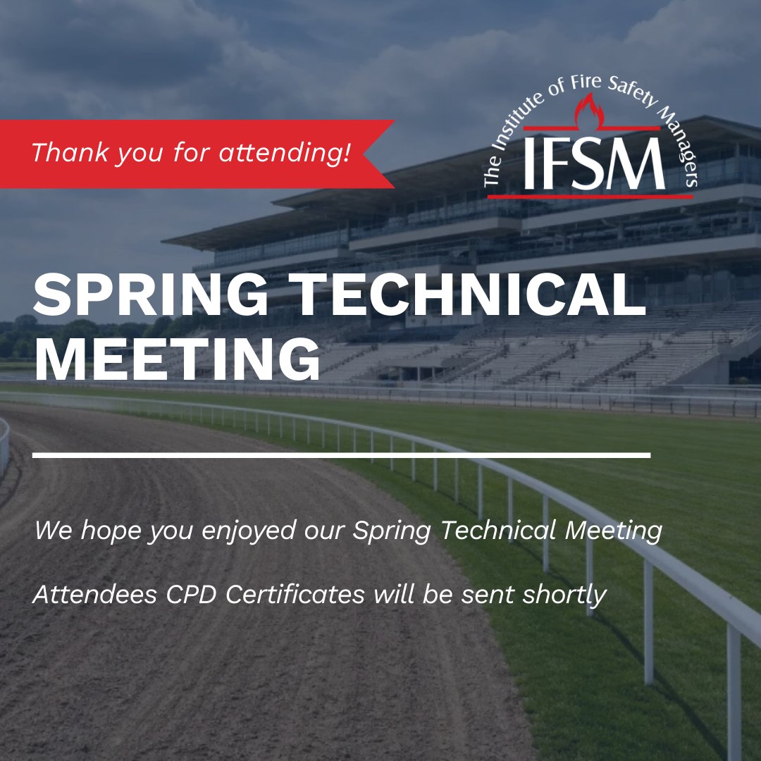 the_ifsm's tweet image. Thank you to everyone who joined us for the IFSM Spring Technical Meeting! 🏇
From construction fire safety and hospital corridor risks to apprenticeships, it was a day packed with insight and engaging discussions. #IFSM #FireSafety #SpringTechnicalMeeting