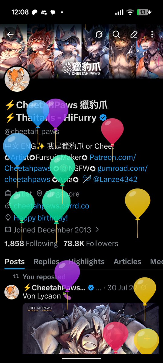 ⚡️CheetahPaws 獵豹爪⚡Thaitails - HiFurry tweet media