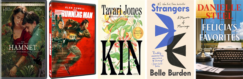 ewmlct's tweet photo. This week the Edith Wheeler Memorial Library, Monroe has 55 new books and three new movies.  New items include Hamnet, The Running Man, Kin, Strangers, Felicia's Favorites, The Hard Line, Cold Zero, A Far-flung Life, Stolen in Death, and Lake Effect. https://t.co/pnXh7i00YG https://t.co/HpOq2HuYn9