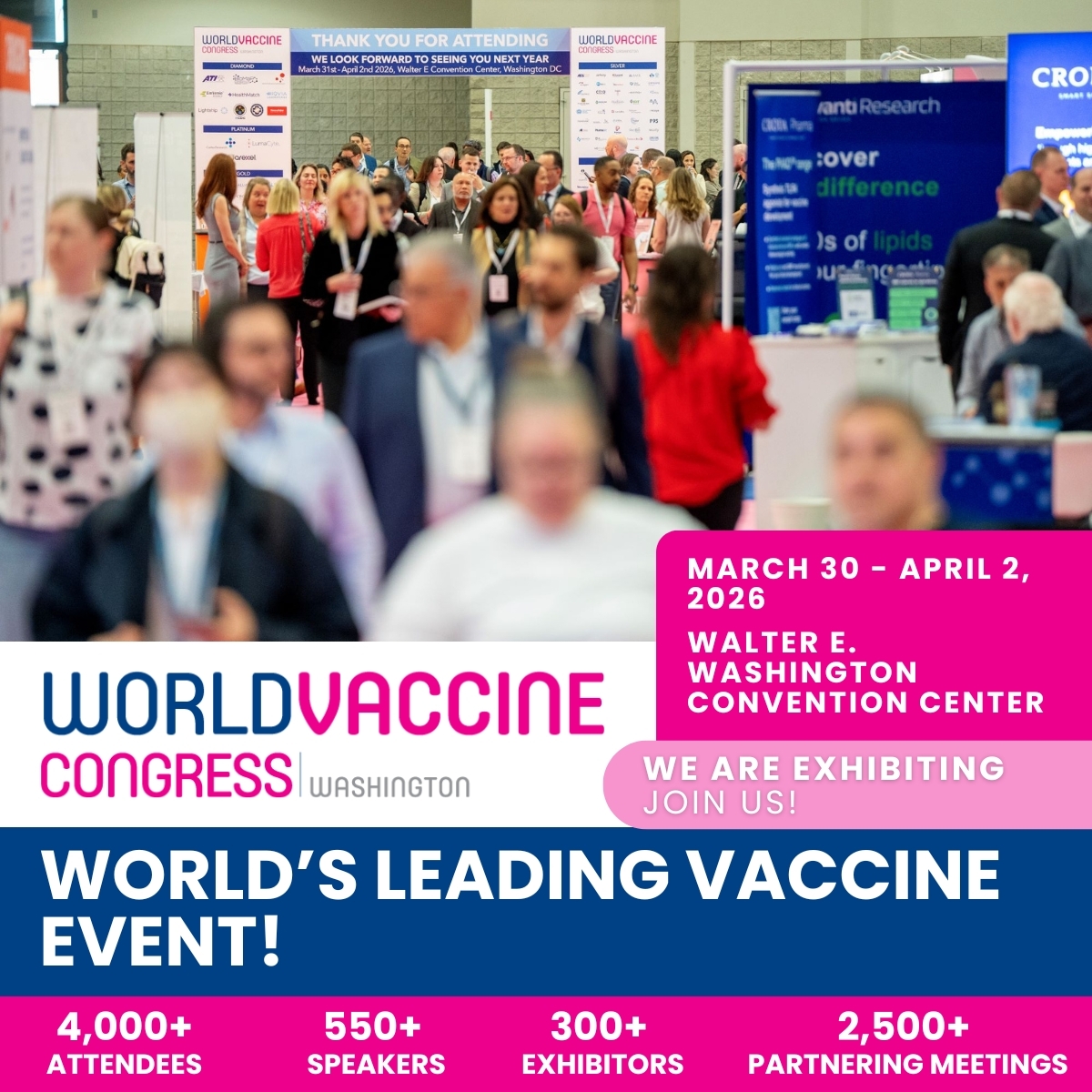 RRPV_Consortium's tweet photo. Our team will be exhibiting at @vaccinenation at the Walter E. Washington Convention Center in Washington, DC, from Mar. 31-Apr. 2. We’ll be joining the BioMaP-Consortium and MCDC. Be sure to stop by Booth 301 to grab some swag and hear more about our consortia.

#RRPV #WVCDC https://t.co/mUfZB1aMfW