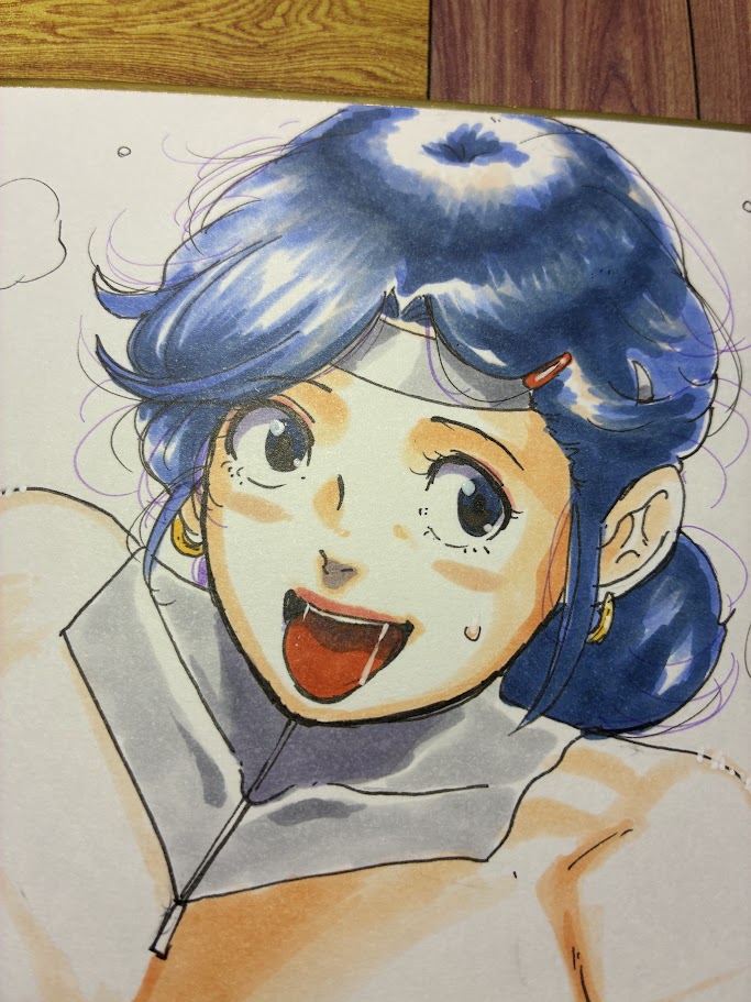 こちらは色紙。顔のバランスが少し気に入らないのでちょっと直すかも。 