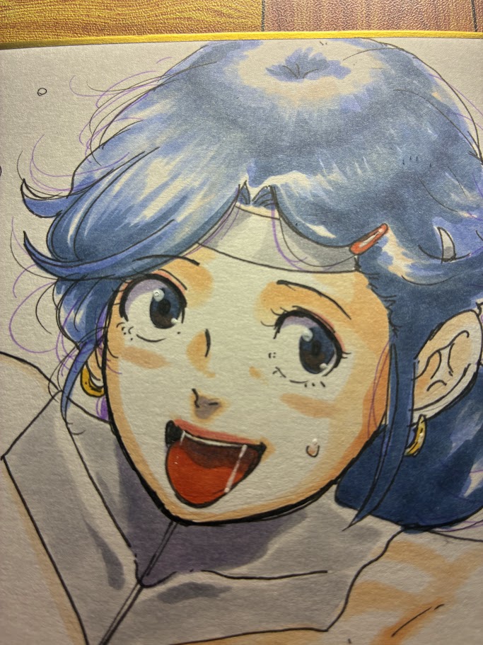 こちらは色紙。顔のバランスが少し気に入らないのでちょっと直すかも。 