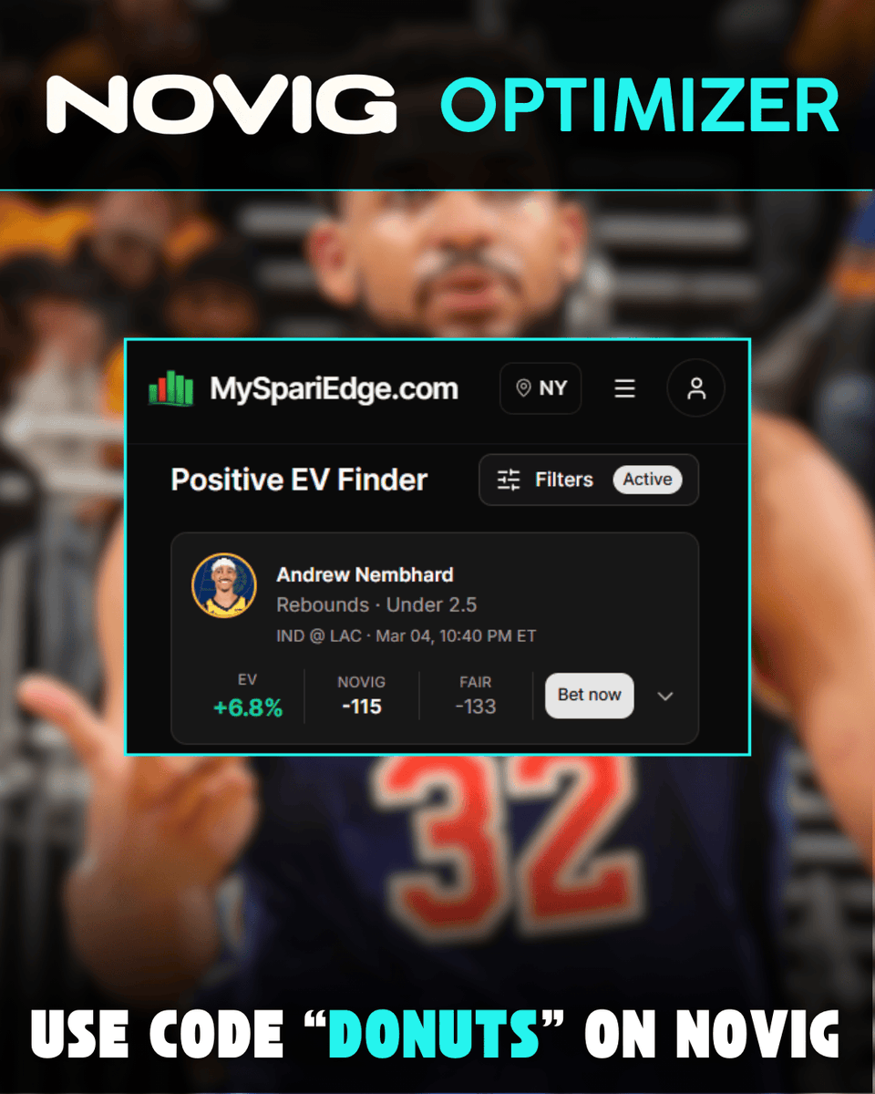 OptoEVpicks's tweet photo. All bets via @MySpariEdge 

Andrew Nembhard under 2.5 REB -115 Novig https://t.co/5rZLHBCOVD