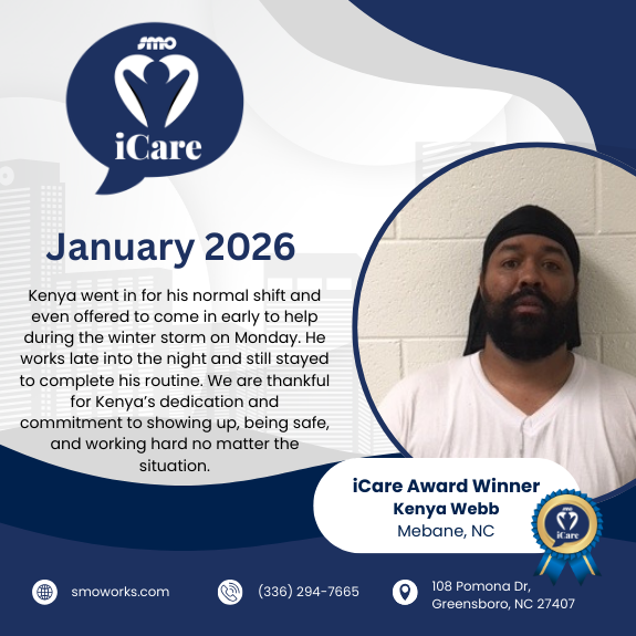 smoworks's tweet photo. Congratulations to Kenya Webb, one of our January iCare Award winners!  Amazing job, Kenya! 💙
👉 Read more: https://t.co/SEjyumqBLL
#smoworks #EmployeeRecognition #smoiCareAwards #CleanWithPurpose #janitorialservices https://t.co/T3IQ3z2ESK
