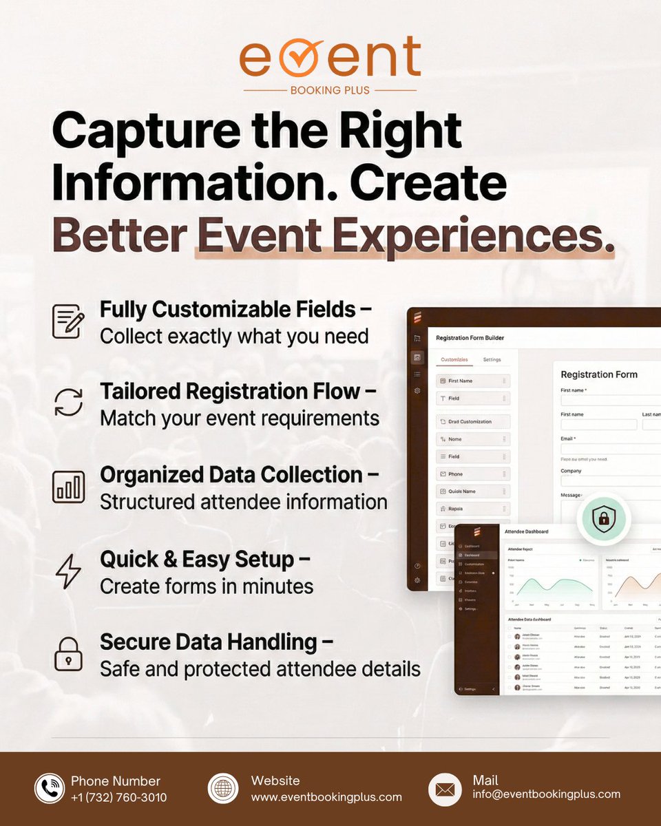 Eventbooki71771's tweet photo. Create smarter events with flexible registrations—custom fields, tailored flows, organized data collection, quick setup, and secure handling that keeps attendee information safe and structured
🌐 𝐕𝐢𝐬𝐢𝐭 𝐮𝐬: https://t.co/4zPSoWOUNY
#eventticketing #eventtools #eventsolutions https://t.co/PncfbRepfH
