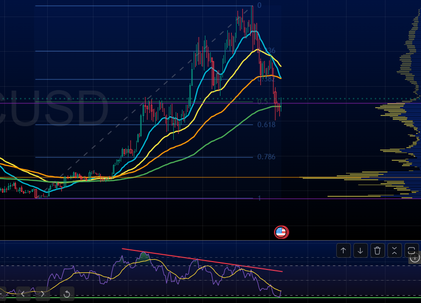RSI took a sharp turn up as BTC rebounded off the Fib .618 on the weekly timeframe.

It's not rocket science, it just requires a little effort and a lot of patience.