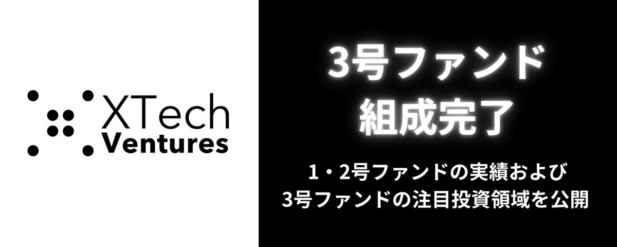 XTVとして3号ファンドの組成が完了しました！ 私もパートナーに就任し