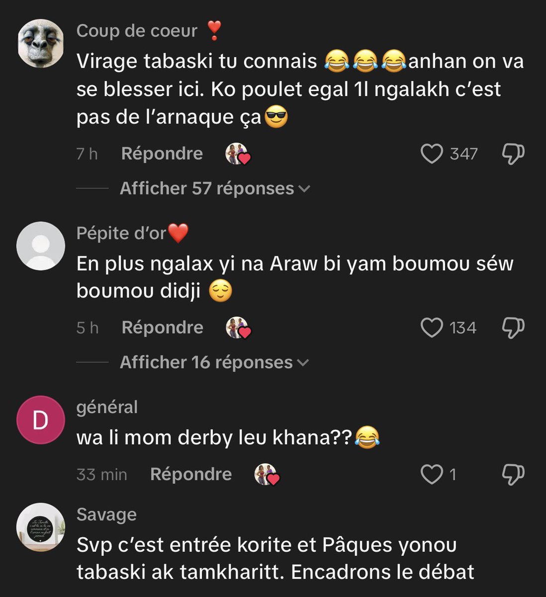 FatimaNdiathie's tweet photo. Les commentaires sous la publication. Sénégal Yalla tooèwougnou dara 😭😭😭🤣🤣🤣🤣. Walay j’adore mon pays. https://t.co/B3ttiF6TYy