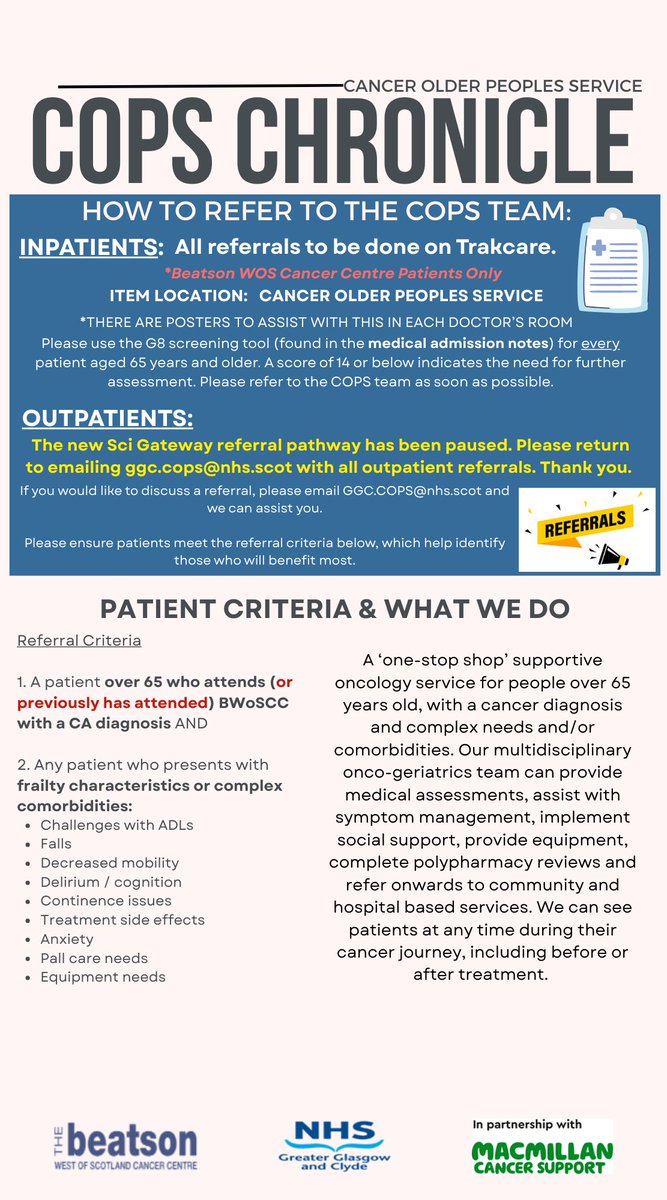 Cancer Older Peoples Service WOS Cancer Centre tweet media