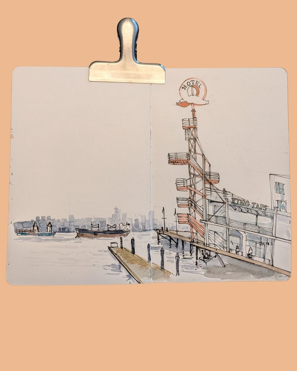 devinakirloskar's tweet photo. Lonsdale Quay Meetup I hosted for #uskvancouver last month. It was a perfect sunny day but very cold. So had to draw quickly before my fingers froze. 

#vancouverurbansketchers https://t.co/YnPvxDOh7j