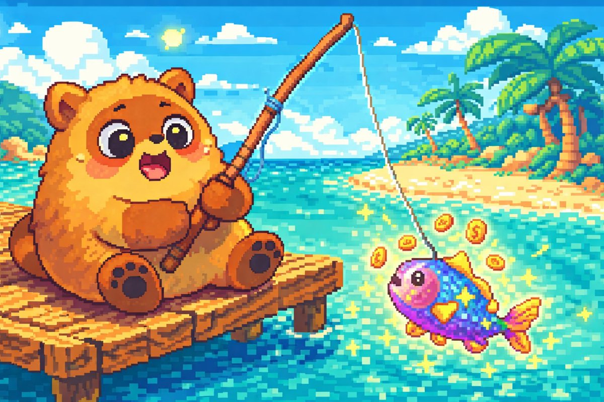 The best P2E projects share one thing: your asset works for you! 🪄

<a href="/Moku_HQ/">Moku✨</a> nailed it with Champions that earn royalties. We're doing the same with fish 🎣

Catch it. Stake it. Feed it daily — or it dies forever.
88 species. Fixed supply. Real consequences.

Testnet end of