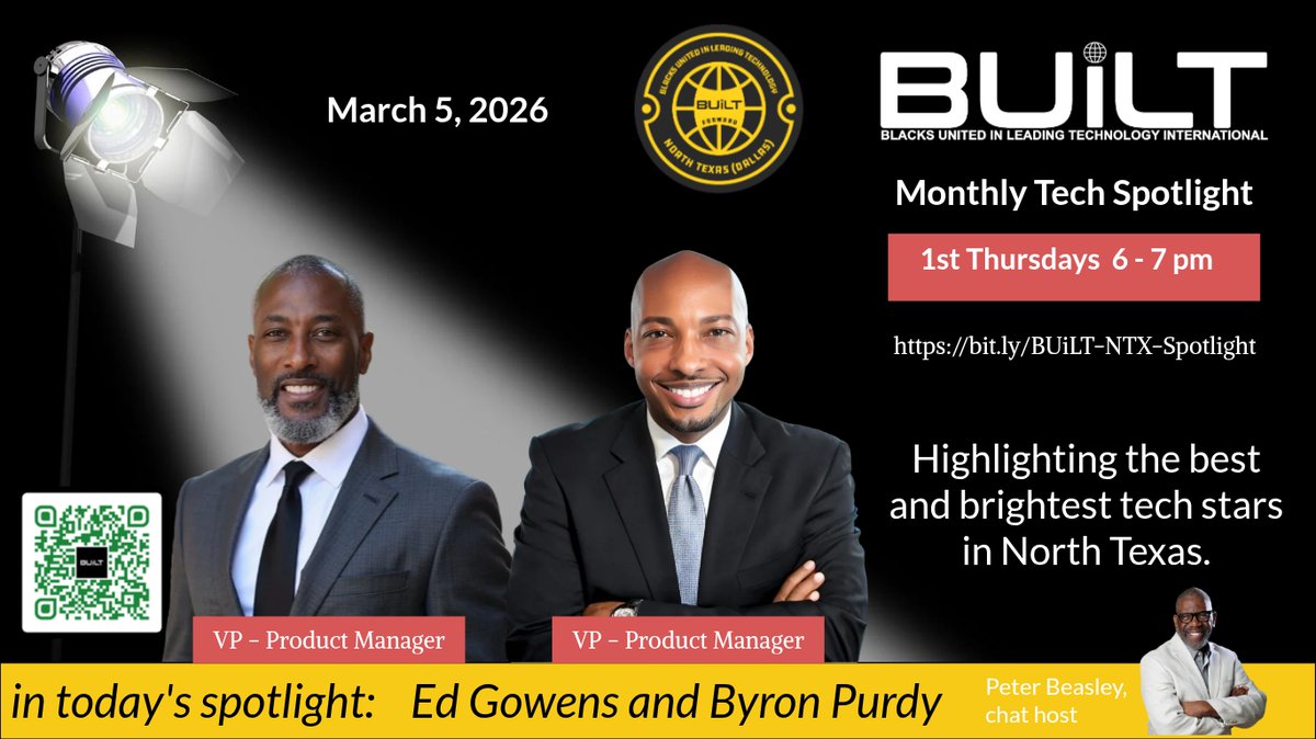 BUiLT_Forward's tweet photo. Tomorrow: Black Tech North Texas Spotlight: Celebrating the Best - https://t.co/PuOmx6uhw2 https://t.co/p9uhqL4b0X