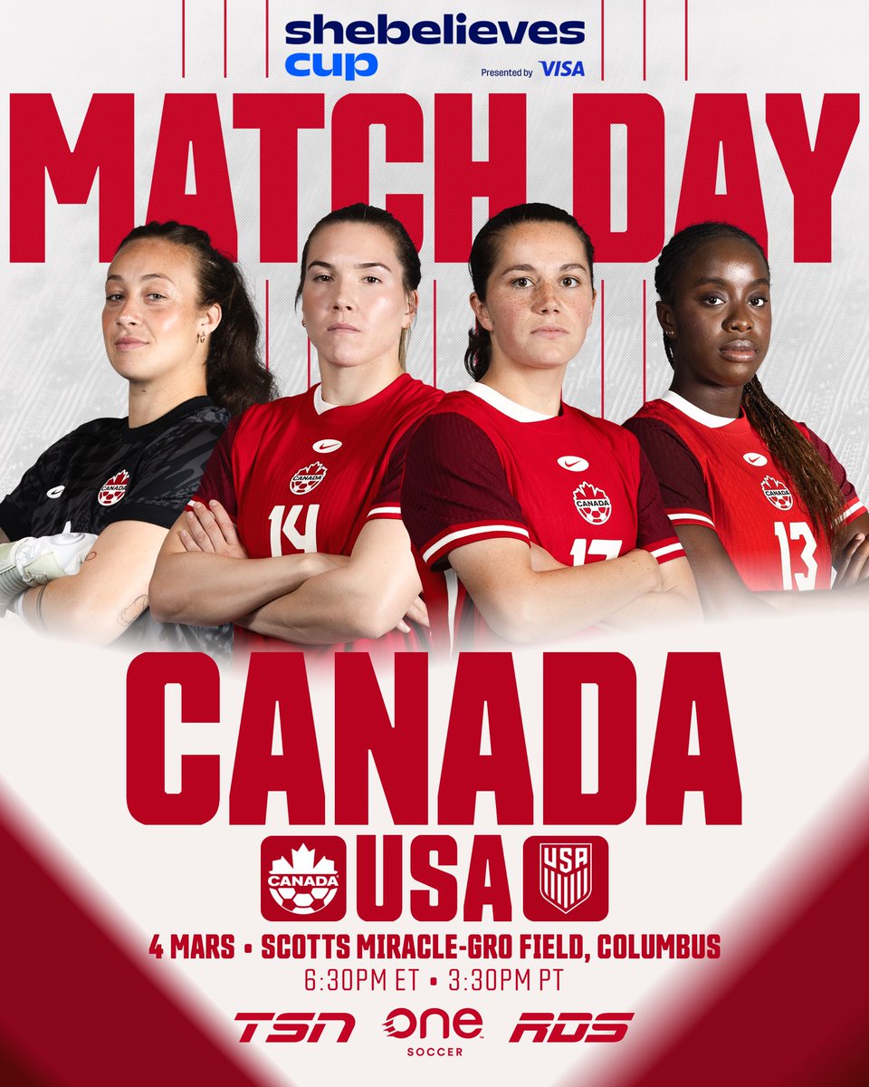 A rivalry that needs no introduction. It’s Match Day!

📺: <a href="/TSN_Sports/">TSN</a> <a href="/onesoccer/">OneSoccer</a> <a href="/RDSca/">RDS</a> 

🇨🇦 🇺🇸 
#CANWNT