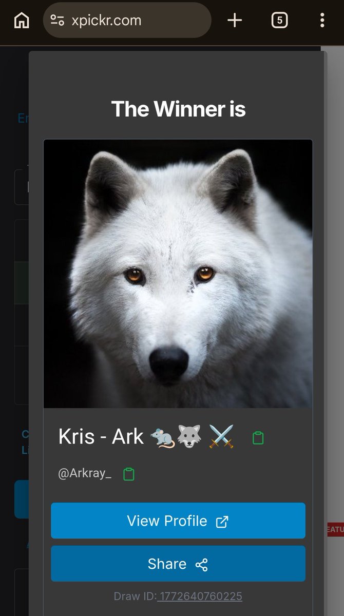 Congrats <a href="/Arkray_/">Kris - Ark 🐀🐺 ⚔️</a> you won! Draw ID: 1772640760225 Follow for more <a href="/xpickr/">Xpicker2</a> xpickr.com #xpickr

¡Felicidades! Te enviaré un dm para solicitar tu wallet, por favor, al recibirlo puedes responder a este post con las pruebas ❤️

Gracias a todos, ¡Hay más por venir! ❤️‍🔥