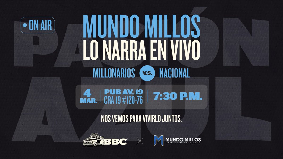 MundoMillos's tweet photo. #BOGOTÁ La cita es en el BBC de la Av 19 con Calle 120. Allá estaremos haciendo nuestra multitransmisión del partido y los esperamos a todos para vivirlo juntos con buena comida y cerveza.

#EstamosEnTodosLados https://t.co/bD4BlxXqXQ