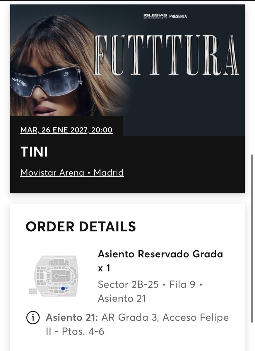 He cometido un error y necesito vender esta entrada a precio original!! Tengo dos para el mismo día🫠