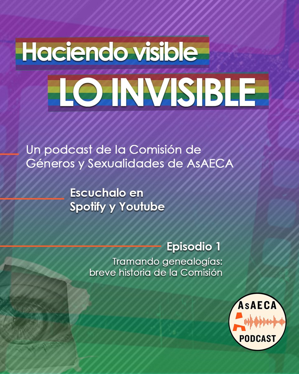 🎙️ #PodcastAsAECA | Haciendo visible lo invisible

Desde AsAECA lanzamos un nuevo podcast ideado y producido por la Comisión de Géneros y Sexualidades de nuestra asociación.

🔈Podes escucharlo en Youtube y Spotify.

🔗 Más información: asaeca.org/nuevo-podcast-…