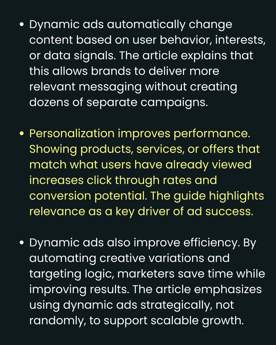 newlightdigital's tweet photo. Showing the same ad to everyone no longer works.
This guide explains how dynamic ads personalize messages in real time to boost relevance, engagement and conversions.

COMMENT “DYNAMIC ADS” FOR THE GUIDE.
#dynamicads #paidadvertising #digitalmarketing #adpersonalization https://t.co/fncAKvLkTp