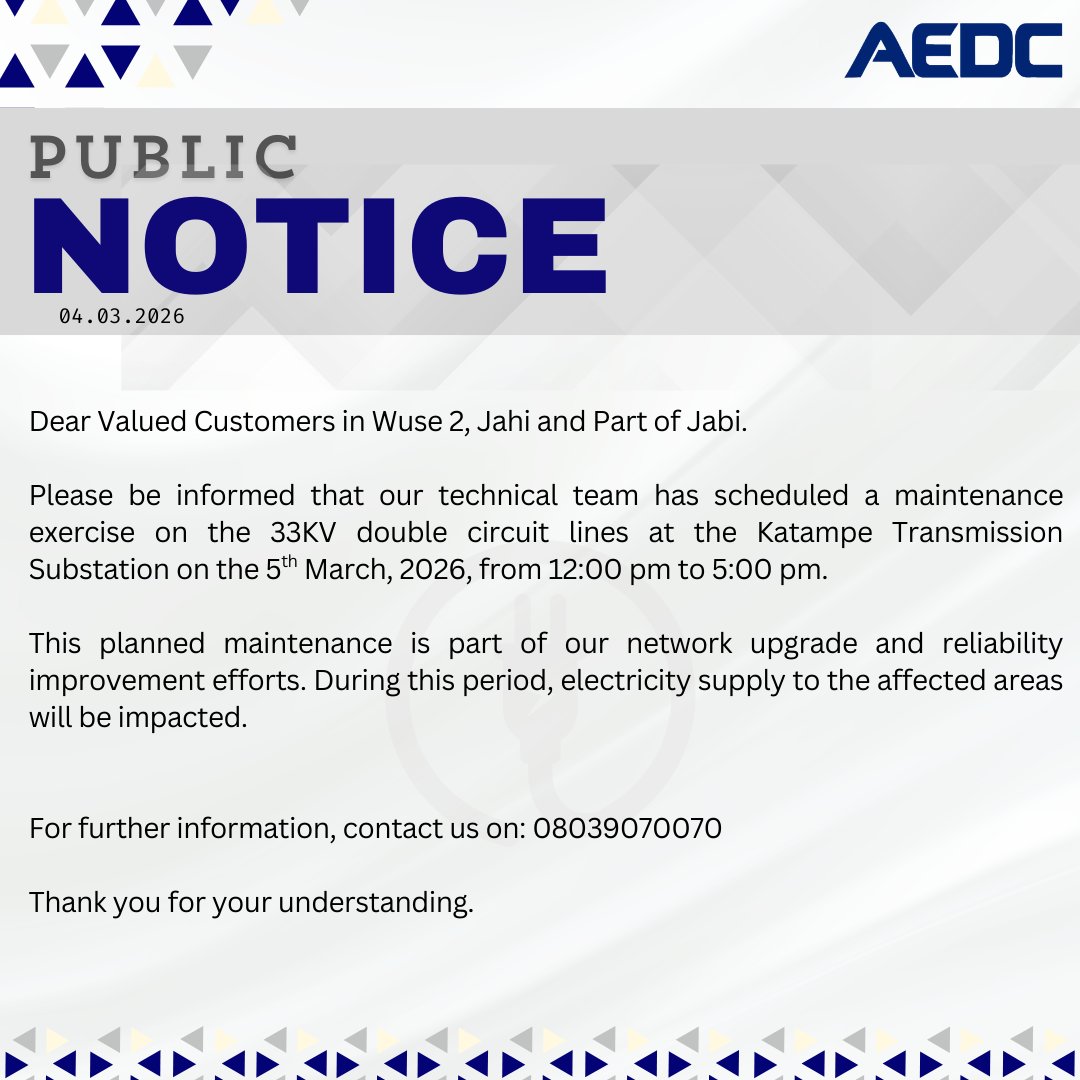 Power Outage Alert❗️ 
#CustomerNotice 
#PowerofCommitment