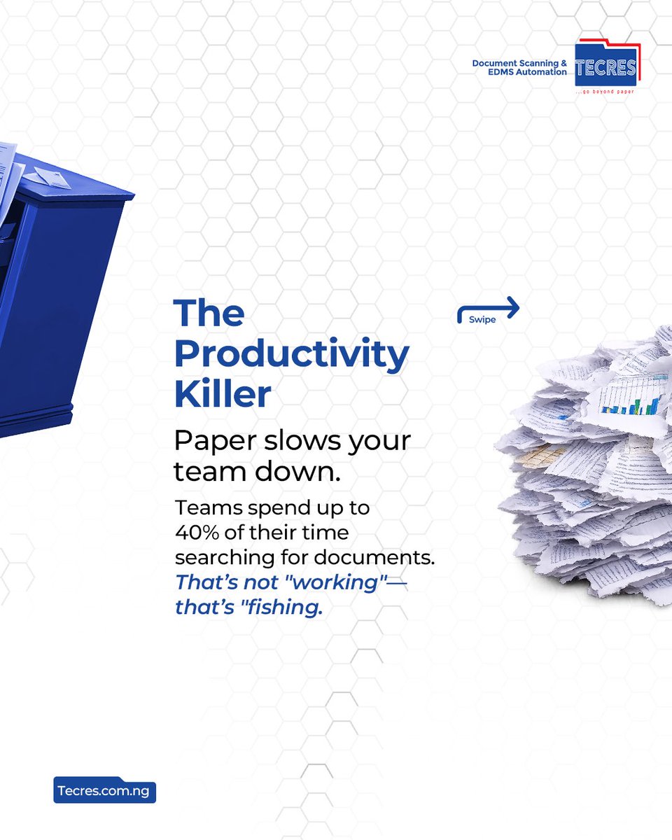 JuliusMacaulay's tweet image. That "familiar" stack of files on your desk? It’s not just messy, it’s expensive. 💸

Swipe to see how the "Hidden Office Tax" is quietly draining your budget and your sanity. 

#OfficeVibes #WorkLifeBalance #PaperlessOffice #Tecres #BusinessTips