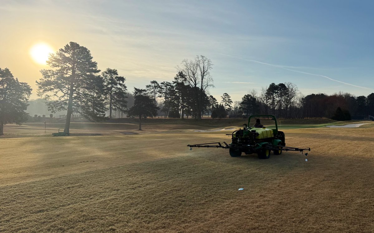 WillLaine's tweet photo. I’d be willing to bet approximately 75% of Superintendents in the @CarolinasGCSA are doing the same thing today! #iykyk #mycarolinasmorning https://t.co/TuJC7hU02k